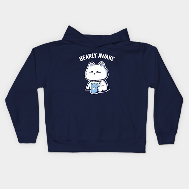 Bearly Awake Kids Hoodie by ArtStopCreative